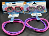 Pool Toys Lot - Pink & Purple Goggles & Dive Rings