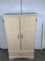 Beige laminated pressed wood cabinet with drawer