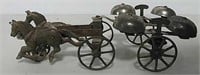 Cast iron horse carriage with bell toy