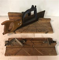 Antique Wooden Mitre Saw And Folding Mitre Saw