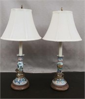 Hand Painted Porcelain Based Table Lamps 25"