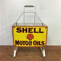 Original Shell Enamel Rack & Sign
