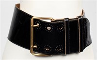 Carlos Falchi Wide Patent Leather Belt