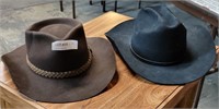 TWO WESTERN FELT HATS