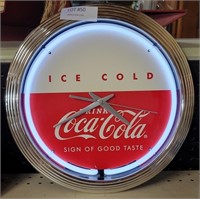 ICE COLD COCA-COLA  LIGHTED ELECTRIC CLOCK