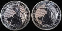 (2) 1 OZ .999 SILVER 2023 BRITANNIA ROUNDS