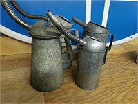 4 galvanized steel oil cans