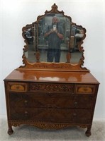 Circa 1930s carved dresser with mirror