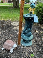 Turtle and frog yard ornaments