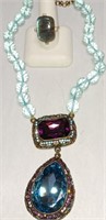 350 - PENDANT NECKLACE & RING SIZE 10 (B46)