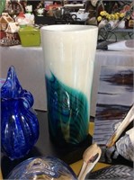 Peacock feather vase