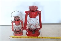 Lot of 2 Vintage Style Red Lanterns