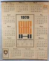 1979 Georgia Highway Express Calendar 22x28