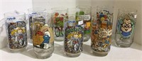 Group of nine vintage beverage glasses