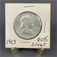 1963 Benjamin Franklin Half Dollar (90% Silver)