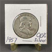 1957 Benjamin Franklin Half Dollar (90% Silver)