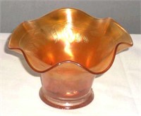 CARNIVAL GLASS RUFFLED BOWL, MARIGOLD