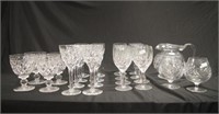 Twenty three pieces of cut crystal drink ware