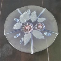 Vtg Mikasa "Calypso" Pink 3-D Cake Plate 13"