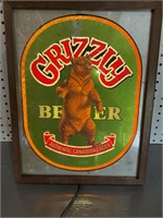 Grizzly Beer light up bar sign works