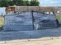 New 20’ wrought iron gates 90” tall with hardware