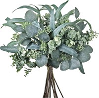 Winlyn 14 Pcs Artificial Eucalyptus Leaves Stems