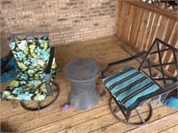 Outdoor patio cooler chest & two chairs