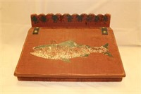 Rustic stationery Box w/ fish design