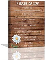New 7 Rules of Life Motivational Wall Art 12x16"