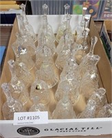APPROX 26 ASSORTED CLEAR GLASS BELLS