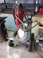 4 Wheel Cart c/w Harris Propane Cutting Torch