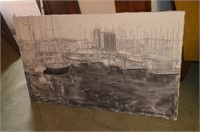 Large Charcoal on Canvas Unframed