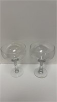 (2) large 10” margarita glasses