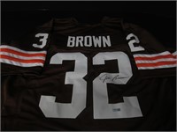 BROWNS JIM BROWN SIGNED JERSEY HERITAGE COA
