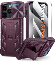 FNTCASE for iPhone 15 Pro (6.1 inch) - Burgundy