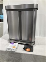 Simple Human 2 compartment kitchen trash can used
