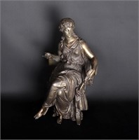 Classical Style Bronzed Spelter Statue of Goddess