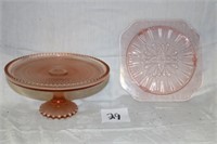 PINK DEPRESSION CAKE STAND & SERVING TRAY