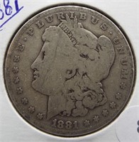 1881 Morgan Silver Dollar.