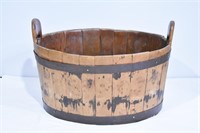 Antique 1/2 Barrel Bucket With Handles