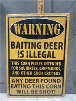 Embossed warning sign