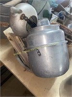 Aluminum dish pan and kettles