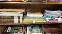 Shelf lot of books maps