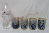 Blue Wildflower Cups ~ Set of 4 ~ 3.5" tall