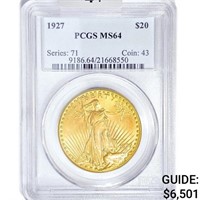 1927 SG $20 Gold Double Eagle PCGS MS64