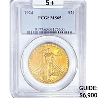 1924 SG $20 Gold Double Eagle PCGS MS64