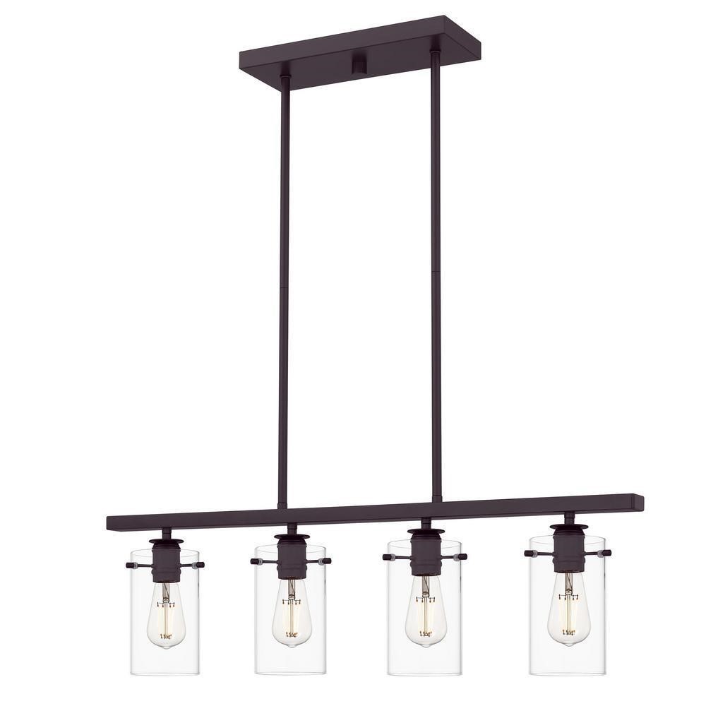 Regan 4-Lt Espresso Industrial Linear Chandelier