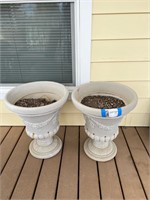 2 TALL PLASTIC PLANTERS