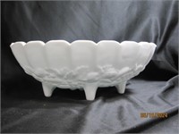 Vtg Indiana White Milk Glass Fruit Bowl