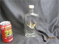 Vtg Hand Painted Mid Century Glass Decanter